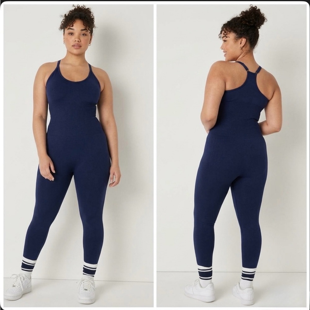 Victoria's Secret PINK Active Seamless Racerback Jumpsuit - Navy